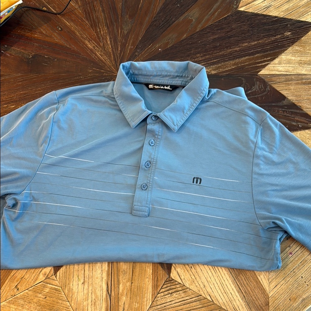 Travis Mathew Blue Polo Shirt Classic Style
